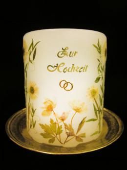 Hochzeitskerze mit Naturblumen